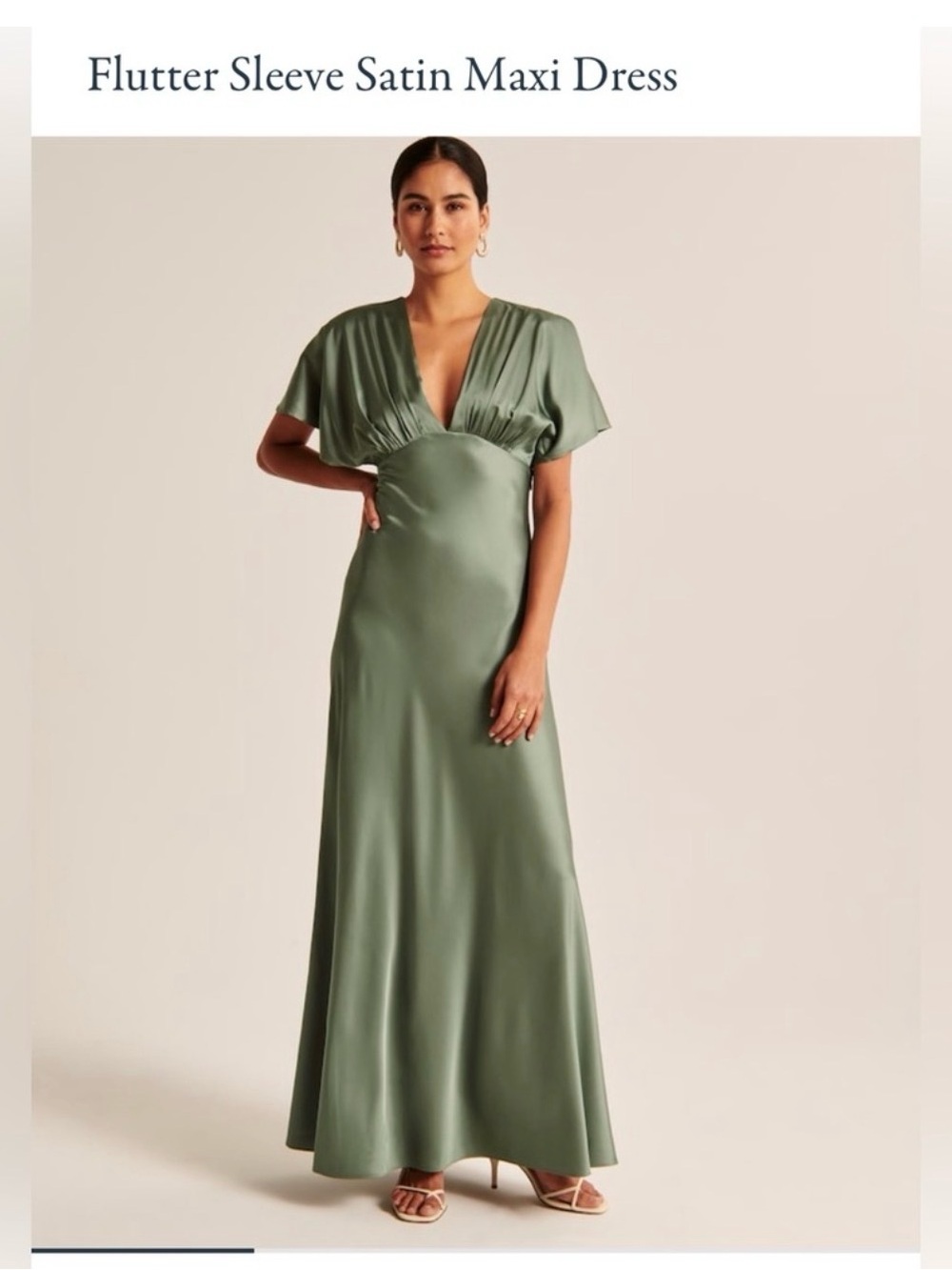 Abercrombie & Fitch Sage Green V-Neck Maxi Dress